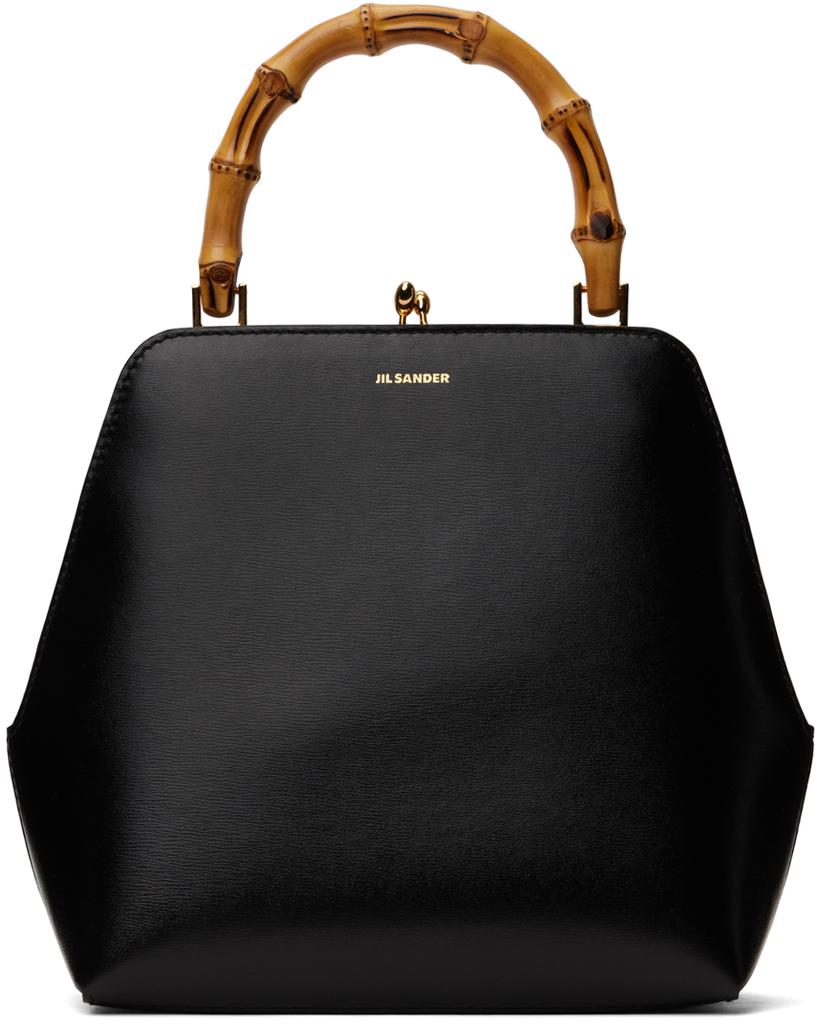 【関税＆送料込み】Jil Sander Goji Bamboo Square Bag Jil Sander Black Goji Bamboo Square Bag - Travel Bags