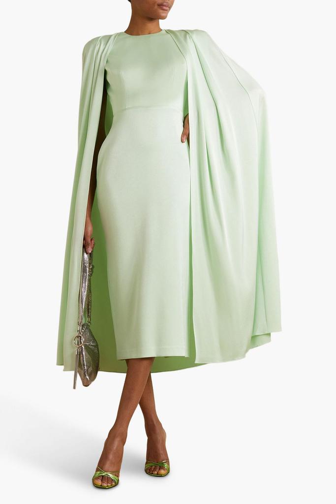 Alex Perry Beckett cape-effect satin-crepe midi dress