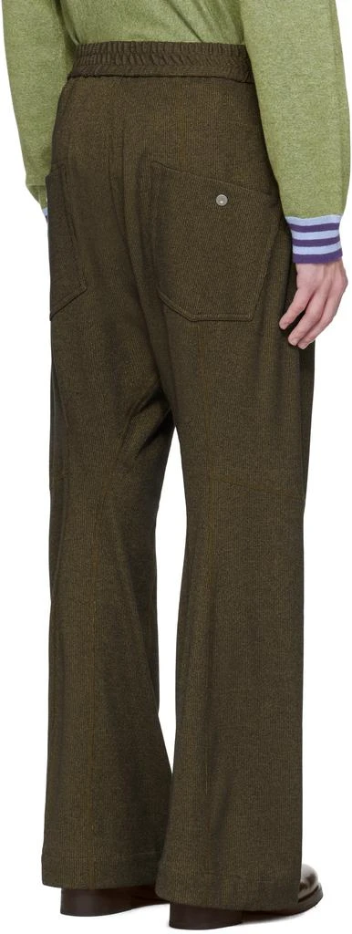 Omar Afridi Khaki Knee Darted Flare Sweatpants 3