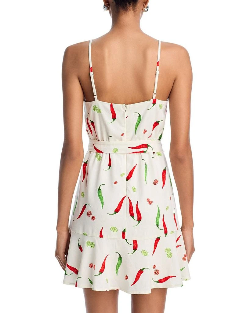 AQUA Printed Tie Waist Mini Dress - Exclusive 4