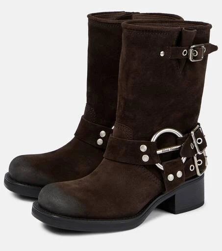 Miu Miu Studded suede ankle boots 5