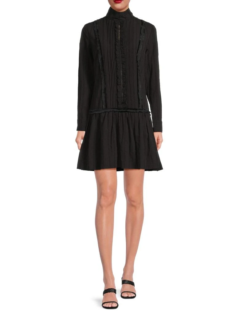 AREA Sara Mock Turtleneck Minidress 1