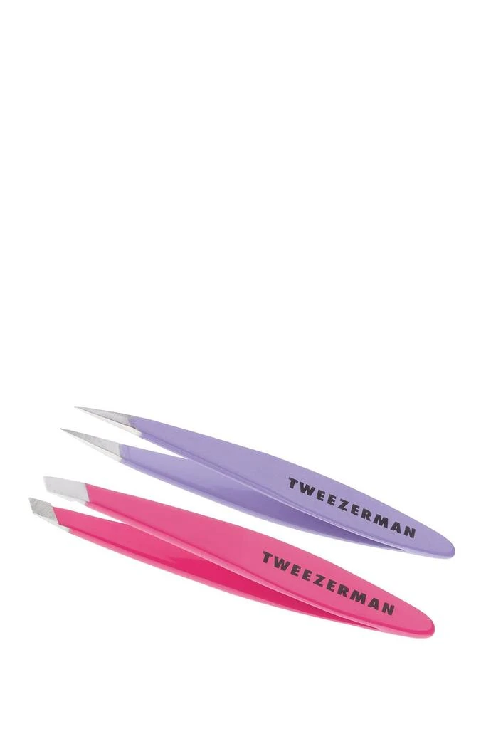 Tweezerman Mini Slant Oval & Point Tweezer Combo Set 1