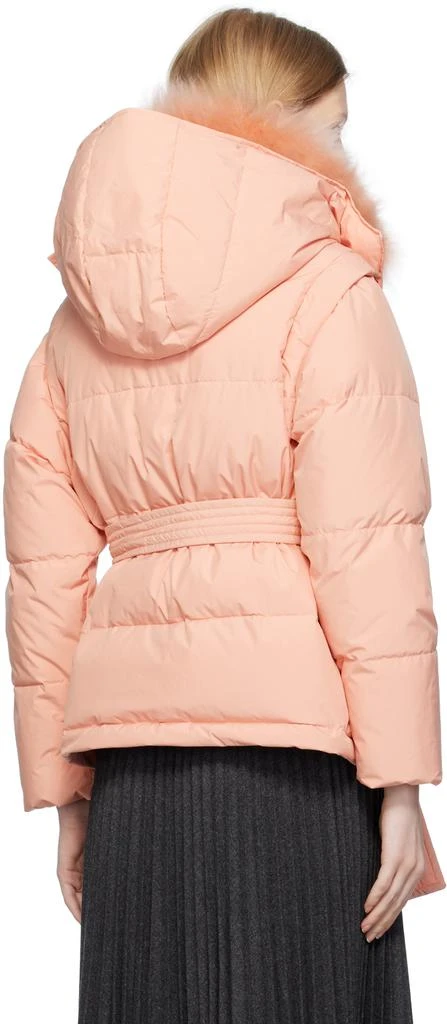 Yves Salomon Pink Belted Down Jacket 3