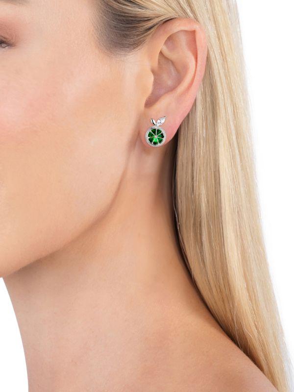 Eye Candy LA Luxe Butterfly Silvertone & Crystal Stud Earrings