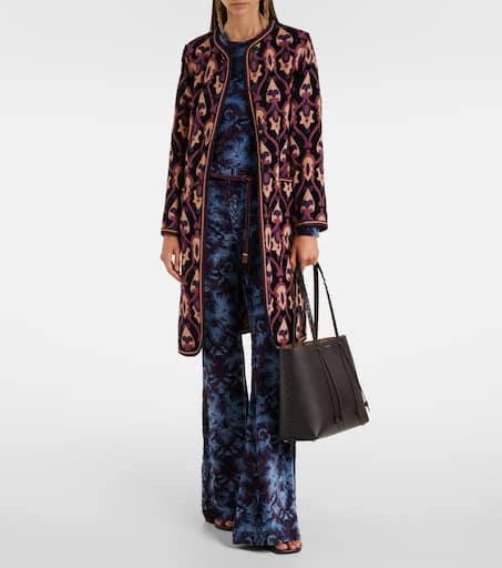ETRO Printed crêpe high-rise flared pants 2