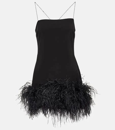 The Attico Feather-trimmed minidress 1