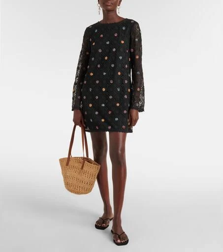Rixo Mylene crochet beaded mini dress 2