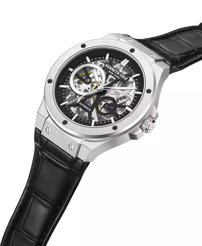Kenneth Cole Men's Automatic Black Genuine Leather Watch 43mm 2