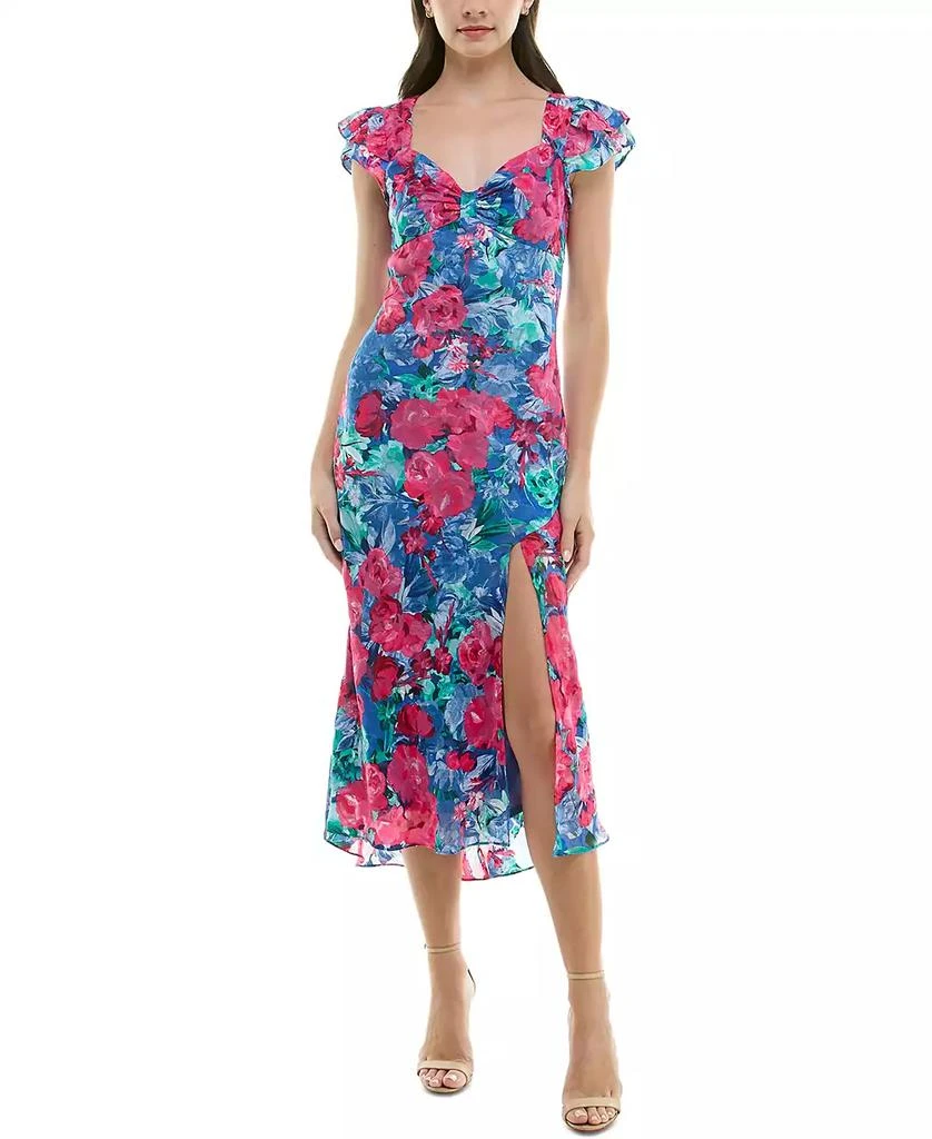 BCX Juniors' Floral Jacquard Midi Bodycon Dress 1