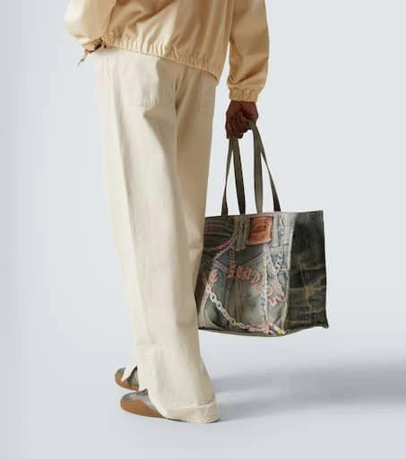 Acne Studios Logo trompe l'œil canvas tote bag 7