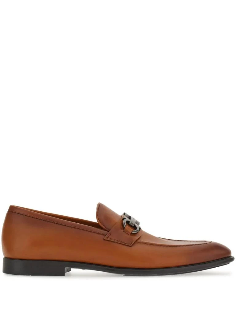 Salvatore Ferragamo Gancini Brown Leather Slip On Loafers Shoes Size 6.5EE Ferragamo Gancini Leather Loafers - Brown | Editorialist main image 4