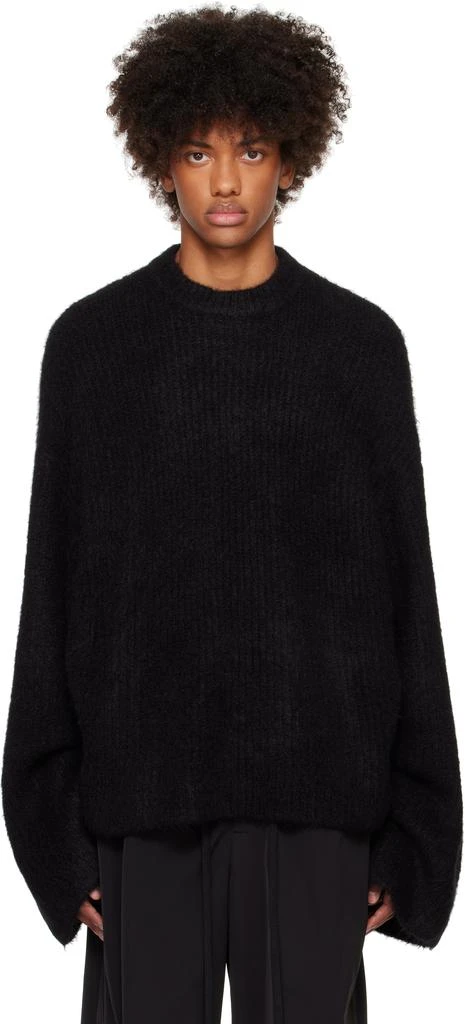 Entire Studios Black Heavy Knit Crew Sweater 1