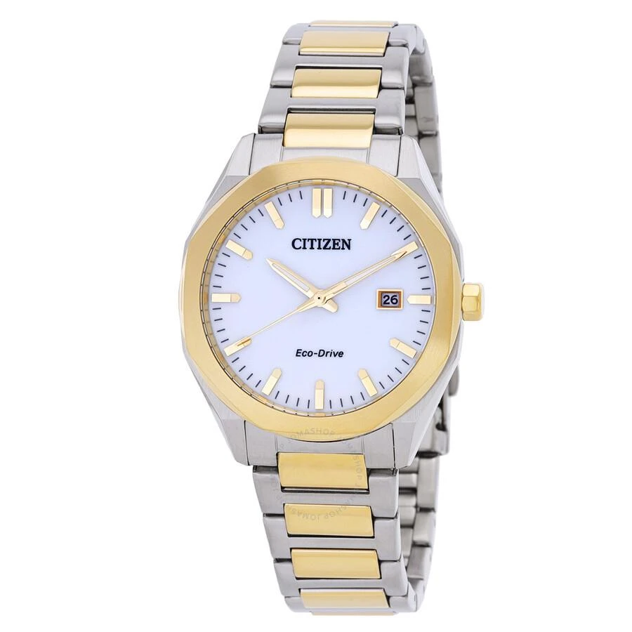 Citizen Octangle Eco-Drive White Dial Two-Tone Men's Watch BM7624-82A 1