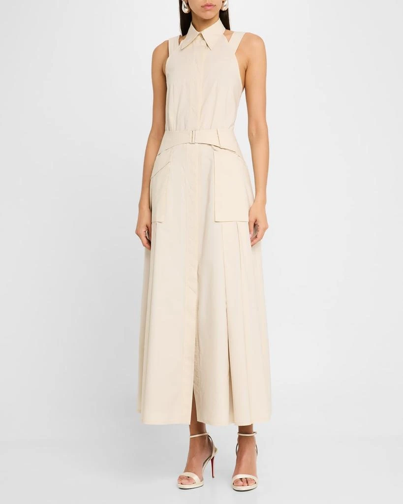 Alberta Ferretti Belted Sleeveless Midi Shirtdress 2