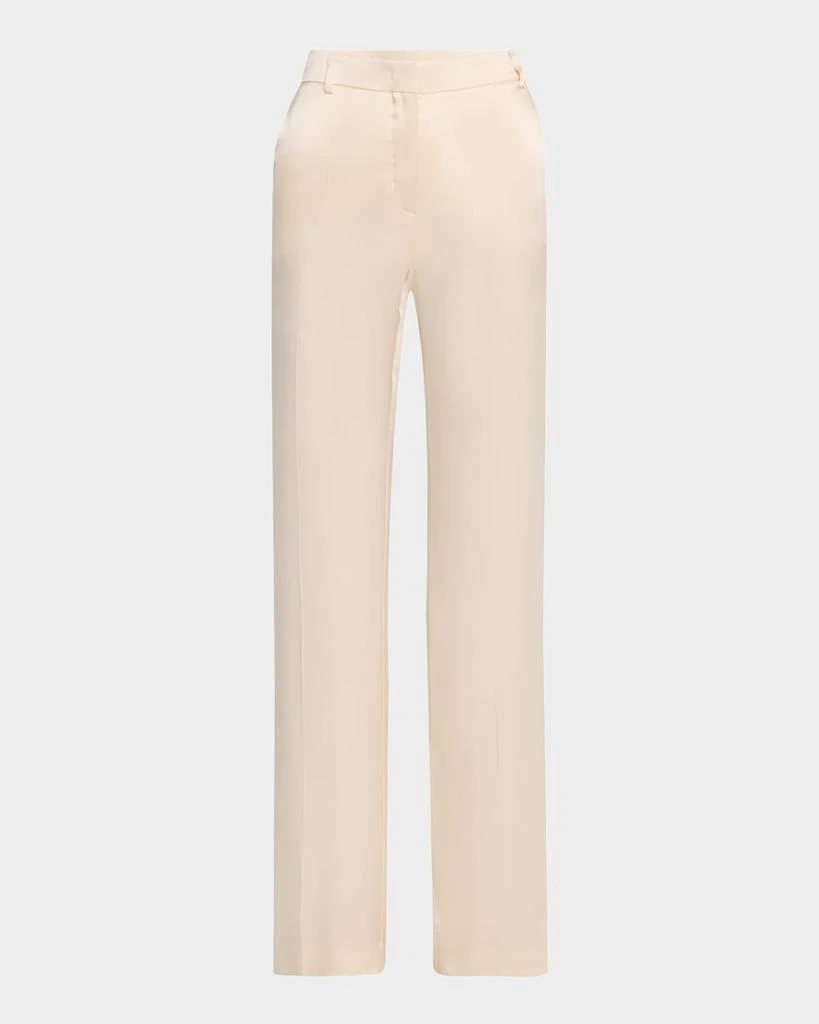 Alberta Ferretti Satin Straight-Leg Trousers 1