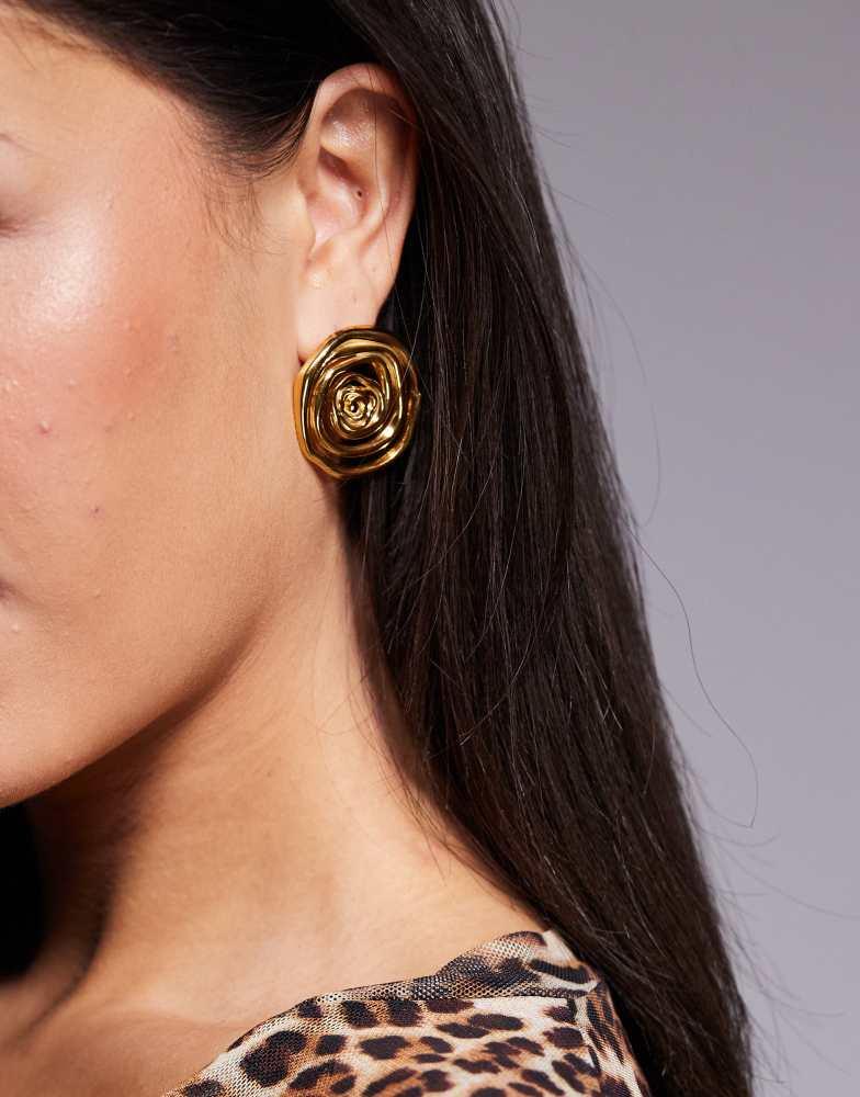 8 Other Reasons 8 Other Reasons large round stud earrings in 18k gold plated