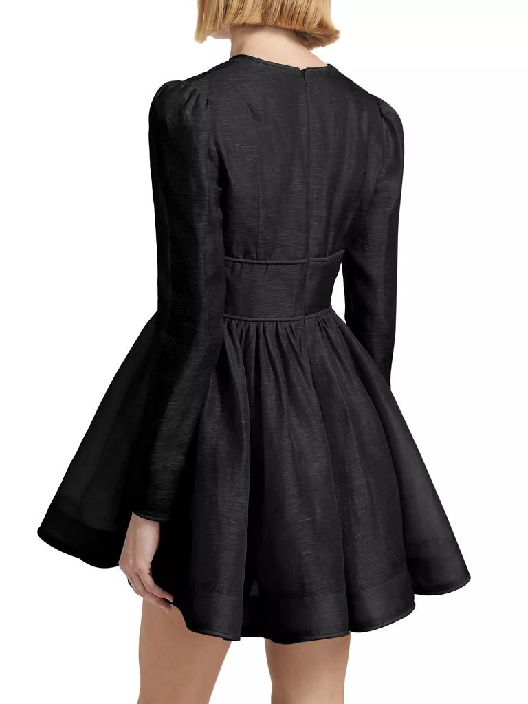 Zimmermann Eden Linen & Silk Plunging V-Neck Minidress 5