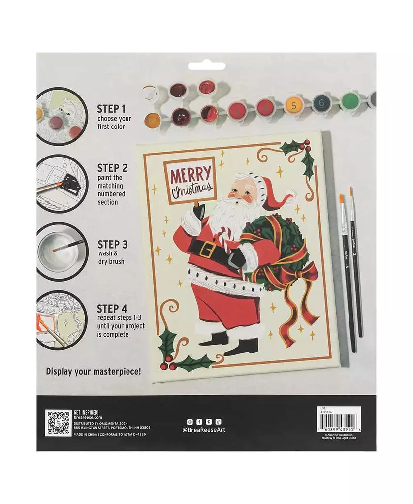 Brea Reese Acrylic Paint-By-Number Kit - Santa 7