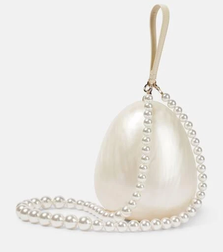 Simone Rocha Egg leather-trimmed clutch 4