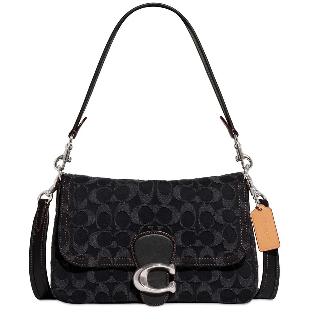 Coach Washed Denim Signature Soft Tabby Small Shoulder Bag 1