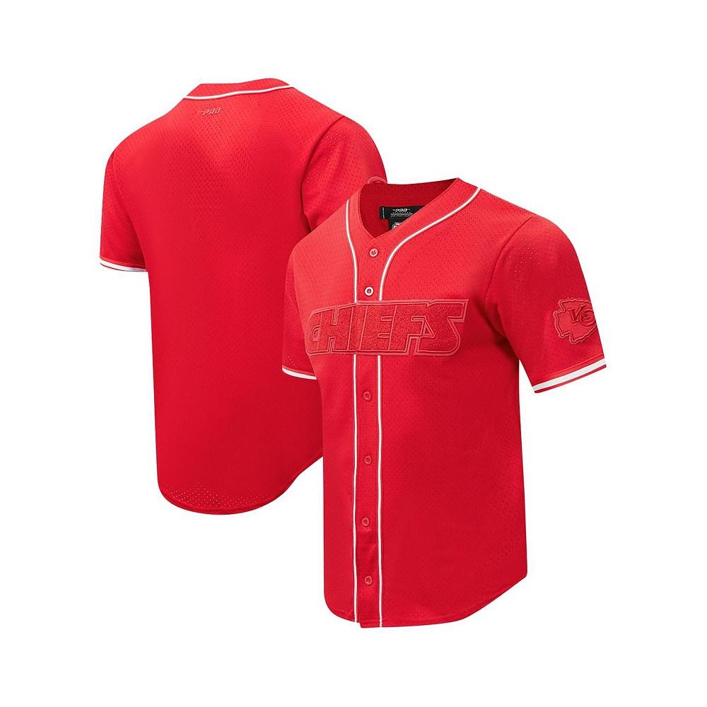 Pro Standard Men's Red Kansas City Chiefs Triple Tonal Mesh Button-Up Shirt