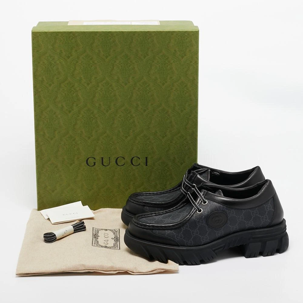 Gucci Gucci Black GG Supreme Canvas and Leather Retro Interlocking G Derby Size 44 8