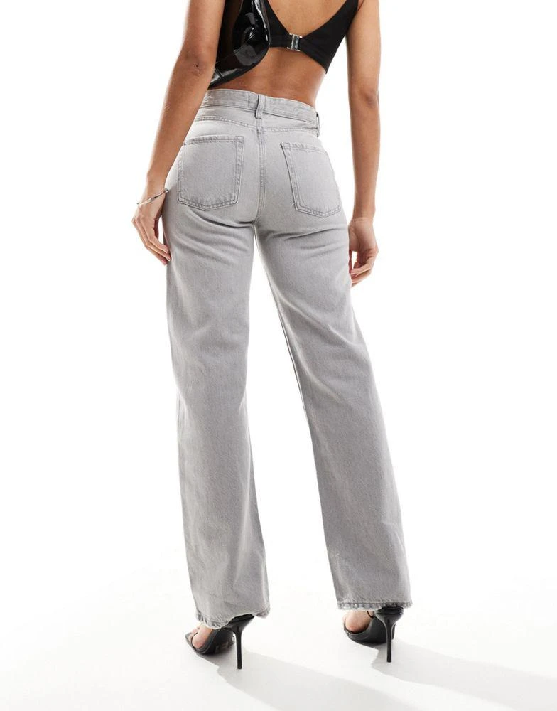 River Island River Island high rise straight leg jeans in grey 2