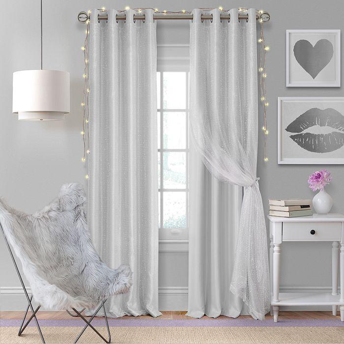 Elrene Home Fashions Aurora Kids Room Darkening Layered Sheer Curtain Panel, 52" x 84"