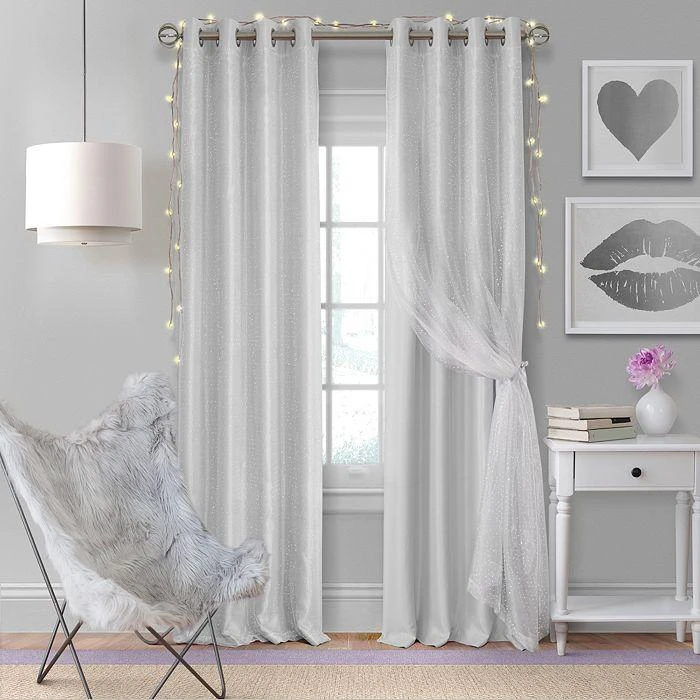 Elrene Home Fashions Aurora Kids Room Darkening Layered Sheer Curtain Panel, 52" x 84" 2