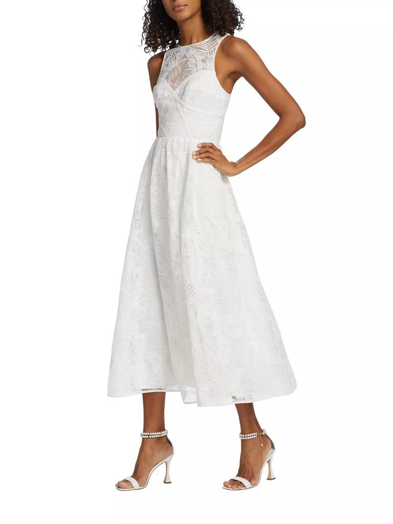 Monique Lhuillier Mylah Embroidered Fit &amp; Flare Midi-Dress 4