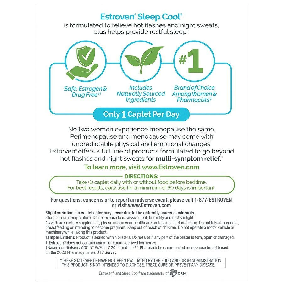 Estroven Sleep Cool for Menopause Relief, Night Sweats & Hot Flash Relief 2