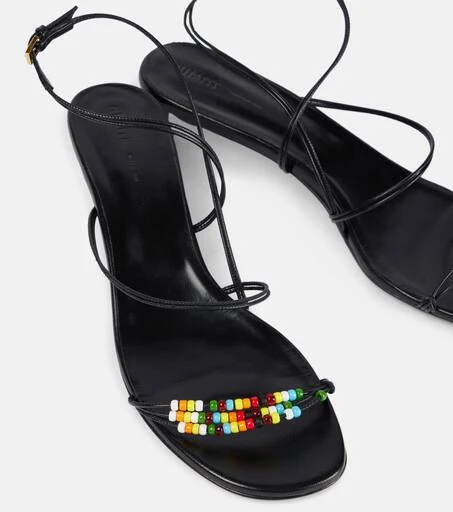 Khaite Loop 35 beaded leather sandals 5