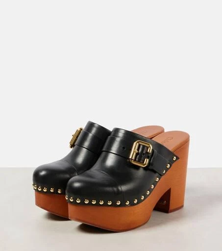 Chloé Jeannette studded leather clogs 5