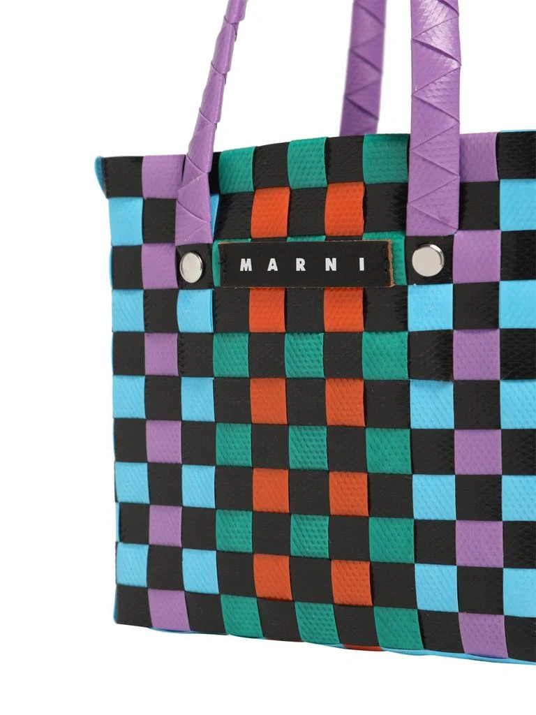 MARNI JUNIOR Color Block Woven Basket Bag W/ Logo 2