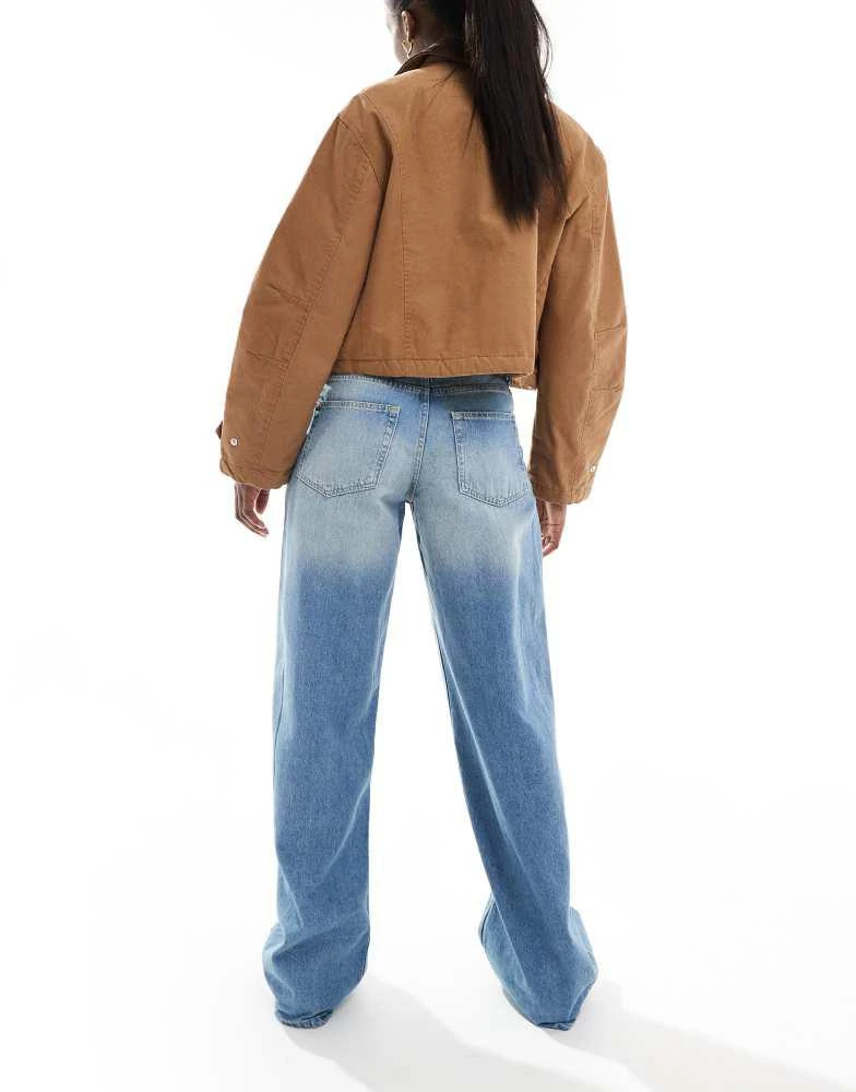 Bershka Bershka baggy wide leg jeans in light blue 3