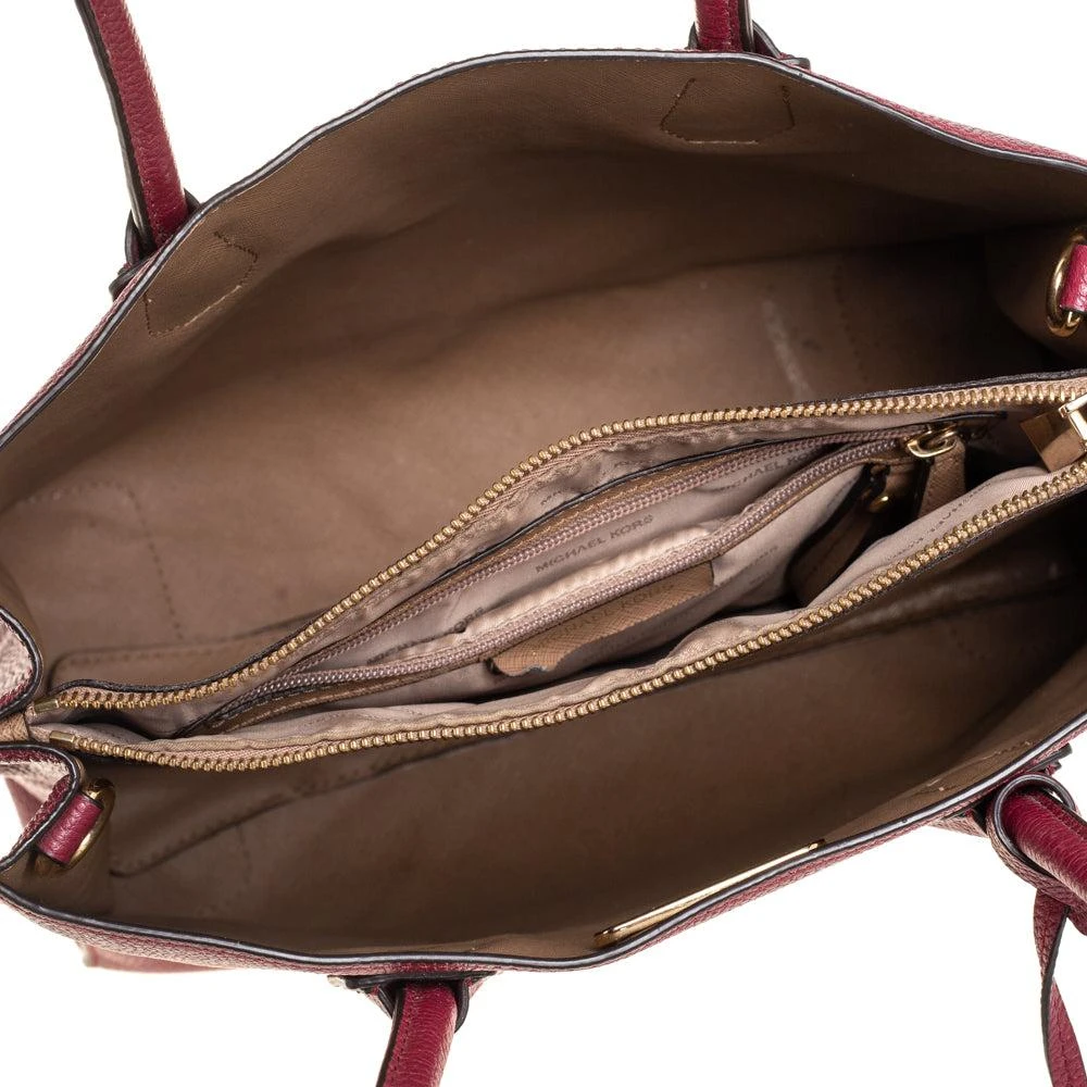 Michael Kors  Burgundy Grained Leather Large Mercer Tote 5