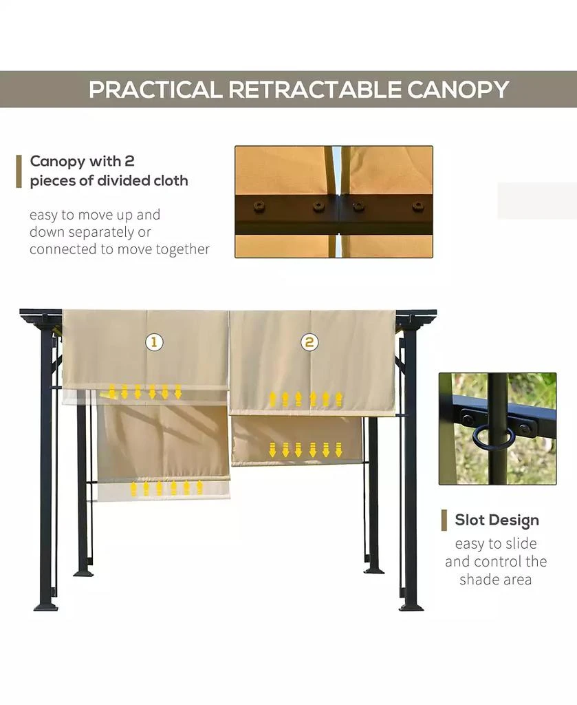 Outsunny 12
x 10
Outdoor Patio Gazebo Pergola with Retractable Canopy Roof 4