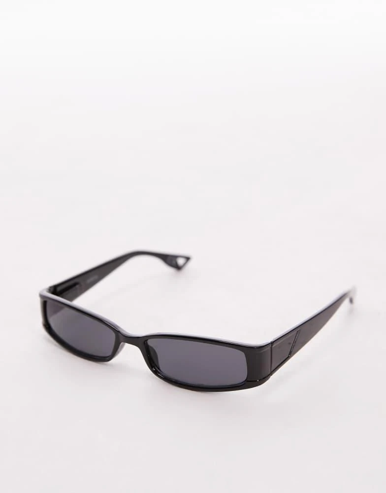 Topshop Topshop Xanthi slim rectangle sunglasses in black 2