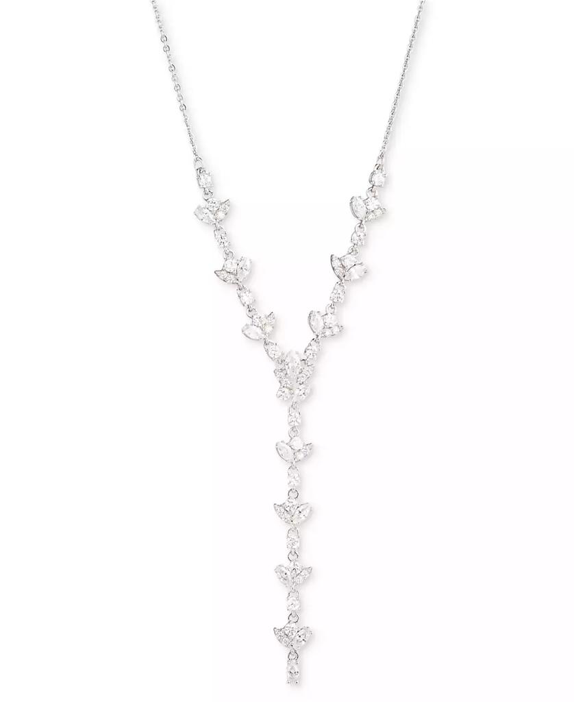 Givenchy Silver-Tone Crystal Cubic Zirconia Lariat Necklace, 16" + 3" extender