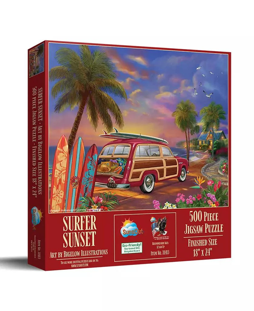 SunsOut Surfer Sunset 500 piece Jigsaw Puzzle for Adults