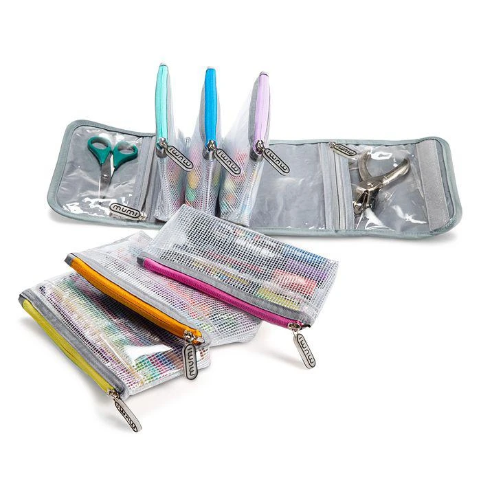 Mumi Multi Colored Pouches with Carrying Case, Set of 6 3