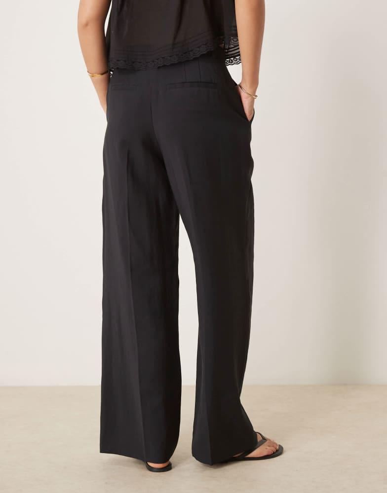 Abercrombie & Fitch Abercrombie & Fitch high rise wide leg trousers in black