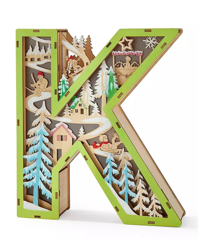 Giftcraft LED Wood Monogram Letter Decor - K