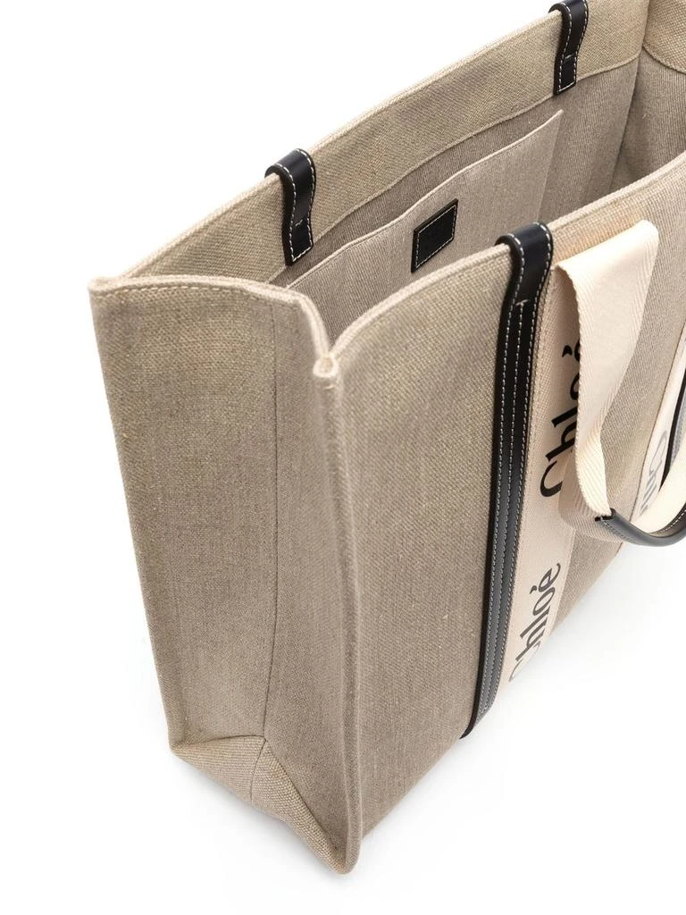 Chloé CHLOÉ - Woody Large Canvas And Leather Tote Bag 3