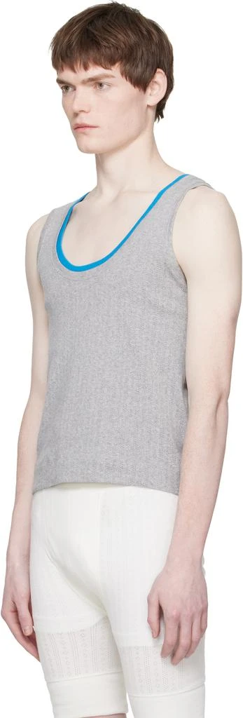 Dries Van Noten Gray Pointelle Tank Top 4