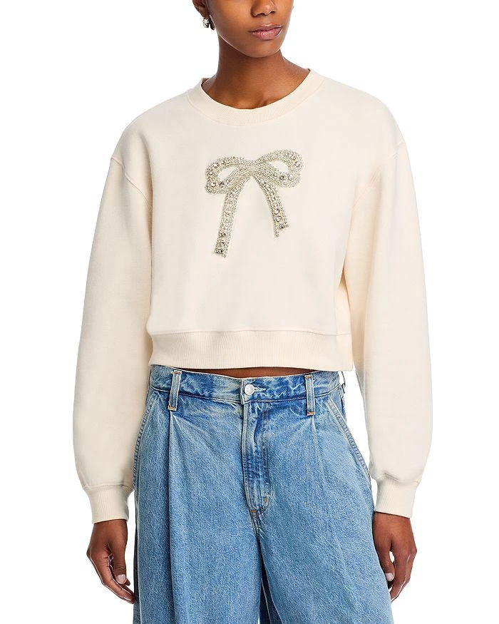 LOVESHACKFANCY Rylan Embellished Bow Sweatshirt 1