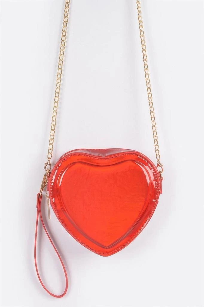 FASHNZFAB Heart Shape Mirror Metallic Crossbody Bag