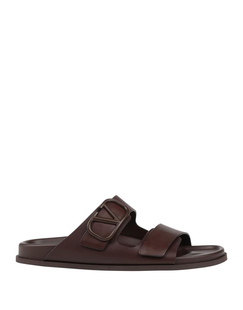 サンダル・ミュール VALENTINO Burgundy leather VLogo Signature slippers Valentino Garavani Maroon Leather Sandals In Burgundy | ModeSens