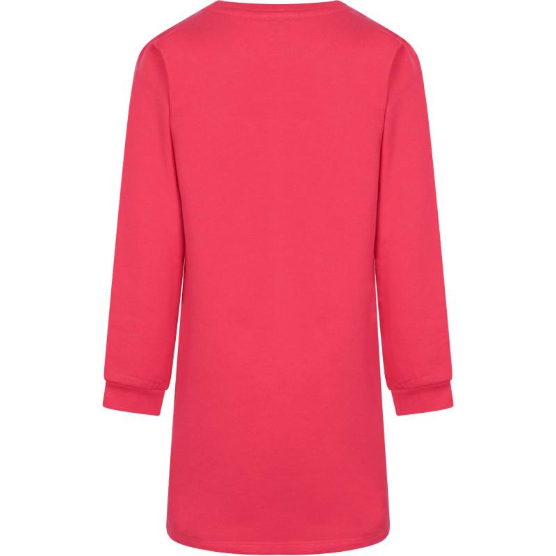 Steiff Logo bear applique long sleeved dress in pink